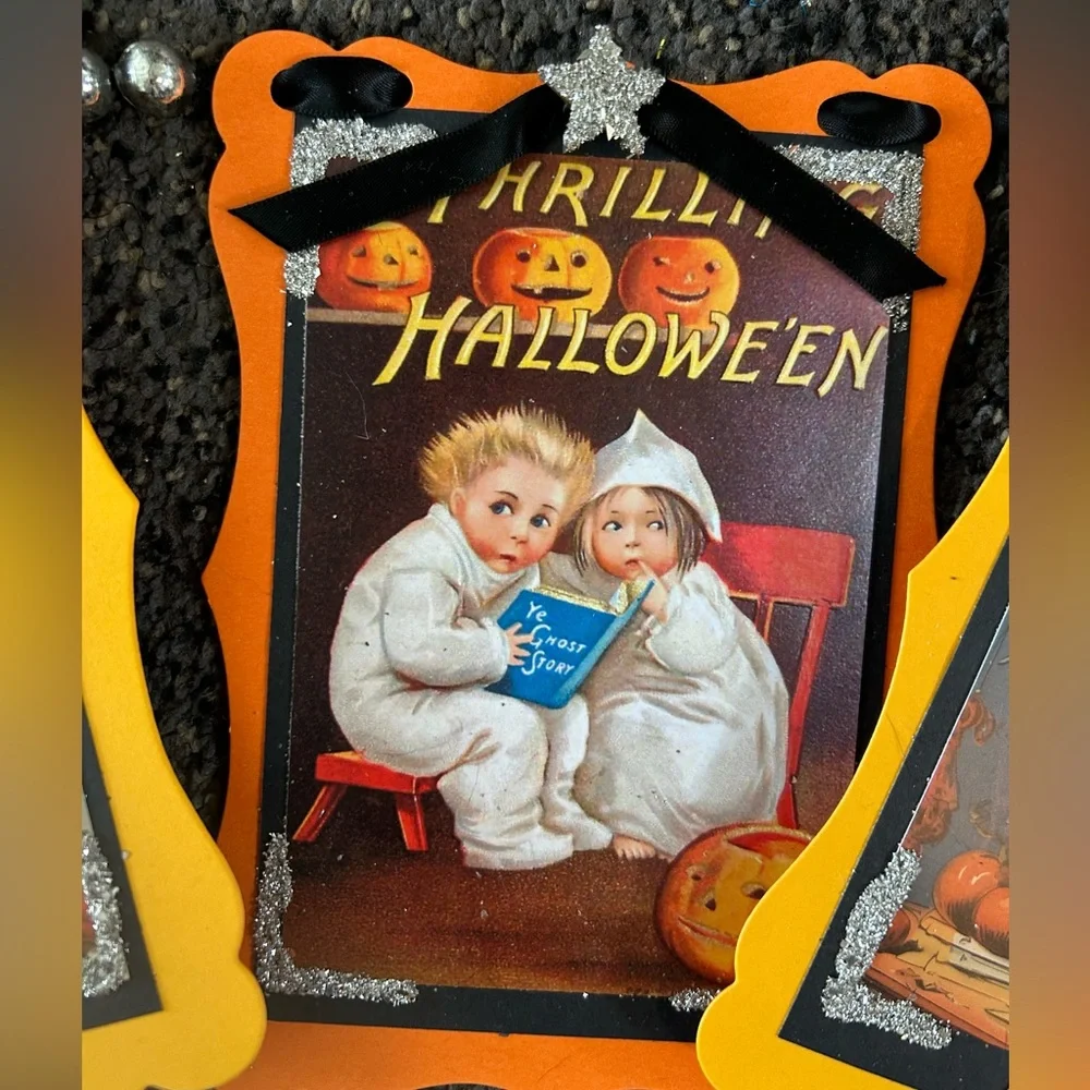Halloween postcard Holiday garland